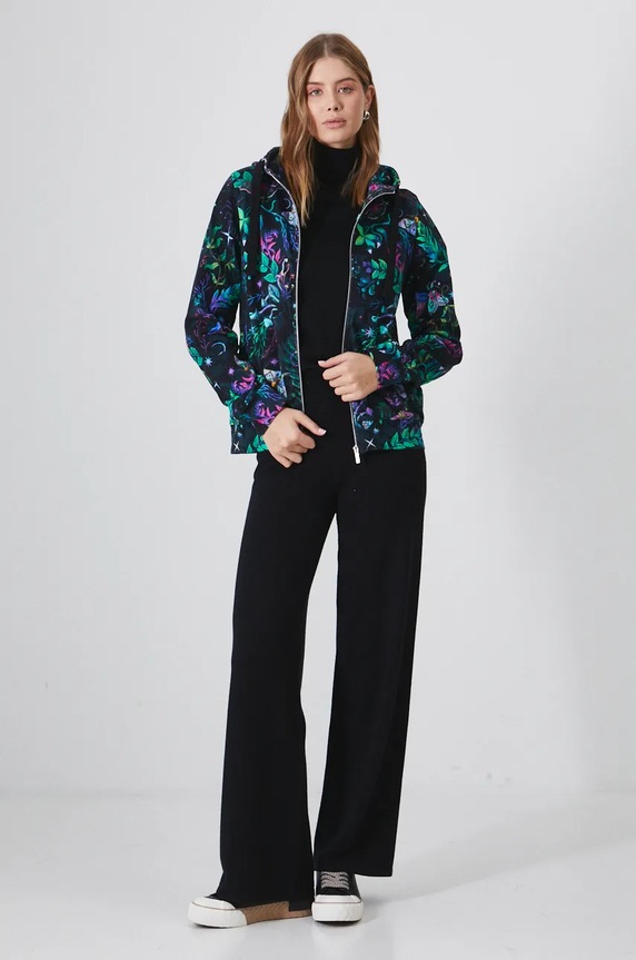 Bluza bawełniana damska wzorzysta kolor multicolor RW24-BLD090 czarny RW24