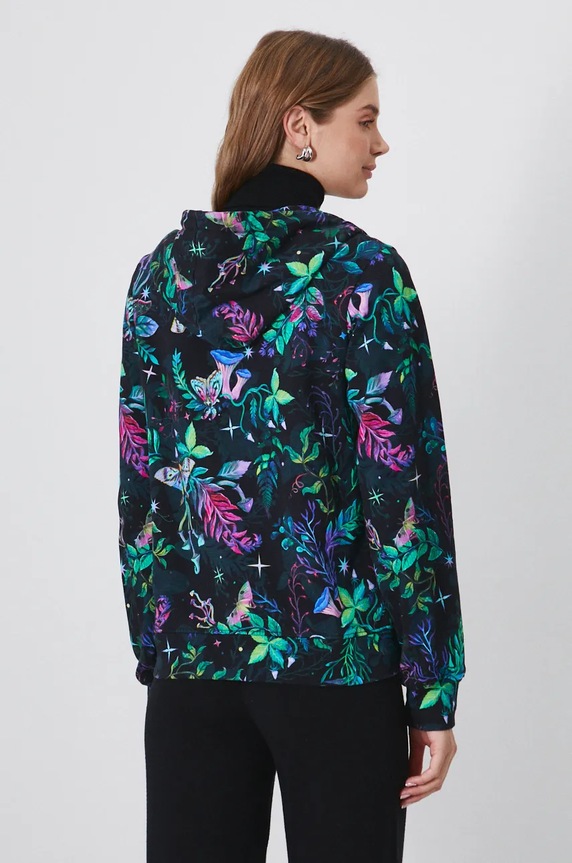 Odzież Bluza bawełniana damska wzorzysta kolor multicolor RW24-BLD090 czarny