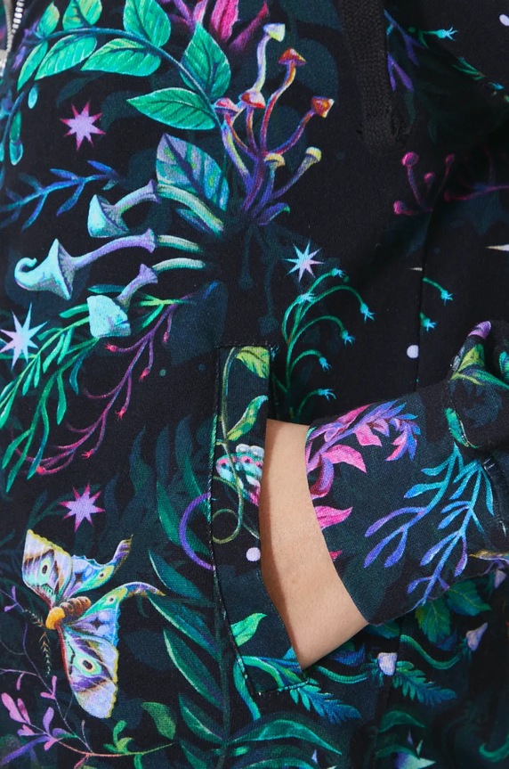 Bluza bawełniana damska wzorzysta kolor multicolor RW24-BLD090 czarny