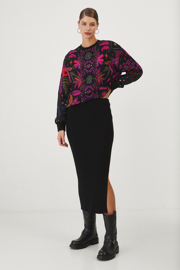Mikina dámská oversize se vzorem více barev RW24-BLD601 vícebarevná RW24
