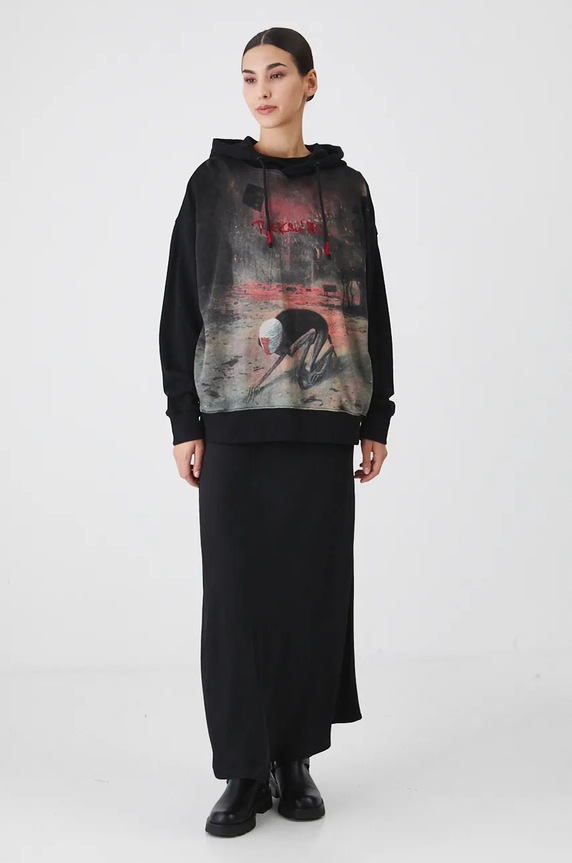 Bluza damska z kolekcji Zdzisław Beksiński x Medicine kolor czarny RW24-BLD850 czarny RW24