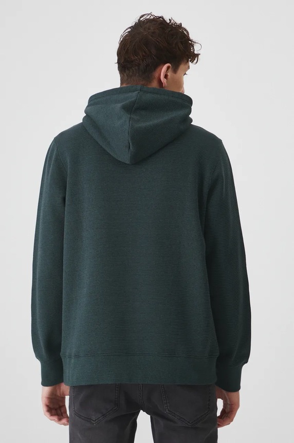 Odzież Bluza męska z kapturem wzorzysta kolor zielony RW24-BLM070 zielony