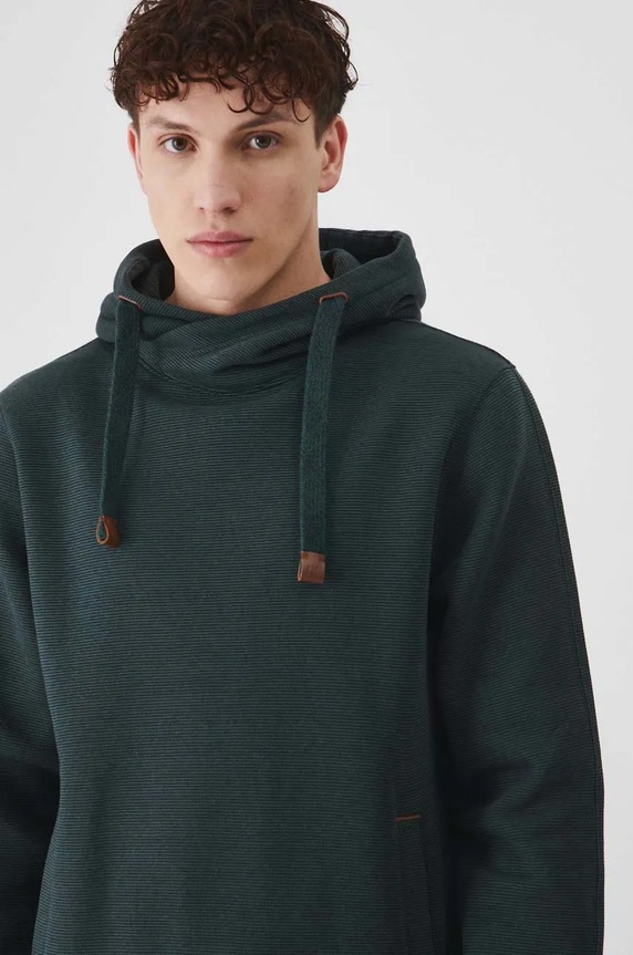 Bluza męska z kapturem wzorzysta kolor zielony zielony RW24-BLM070