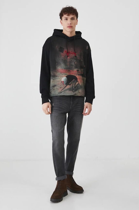 Bluza męska z kolekcji Zdzisław Beksiński x Medicine kolor czarny RW24-BLM852 czarny RW24