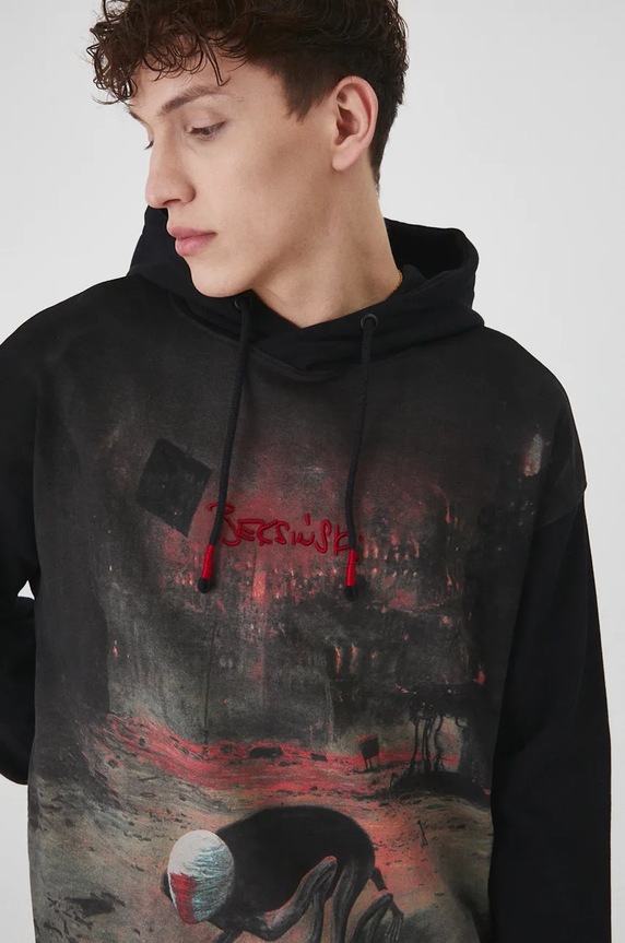 Bluza męska z kolekcji Zdzisław Beksiński x Medicine kolor czarny RW24-BLM852 czarny