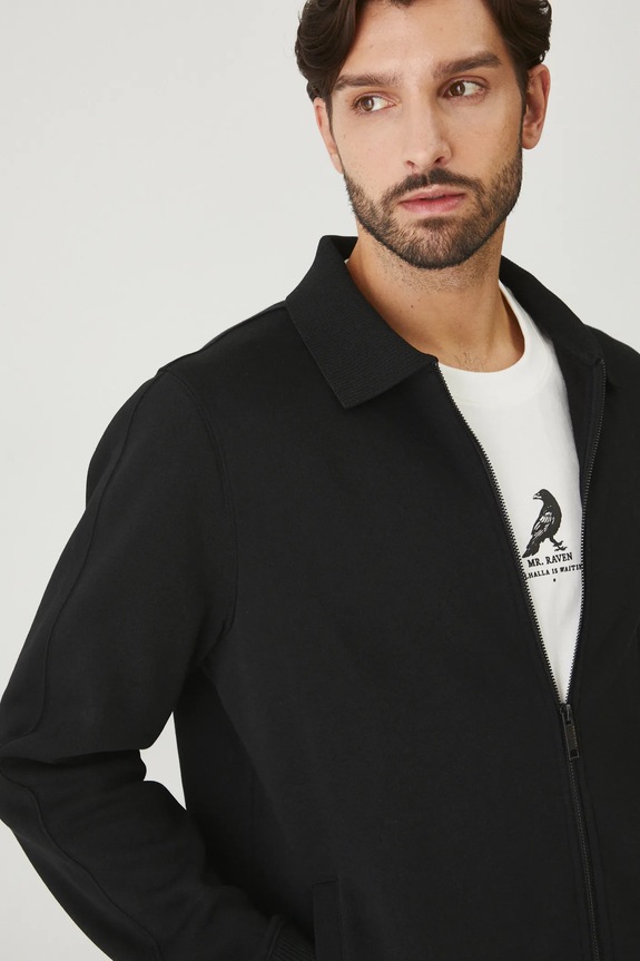 Bluza męska gładka kolor czarny czarny RW24-BLMB10