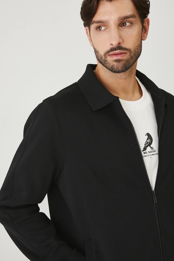 Bluza męska gładka kolor czarny czarny RW24-BLMB10