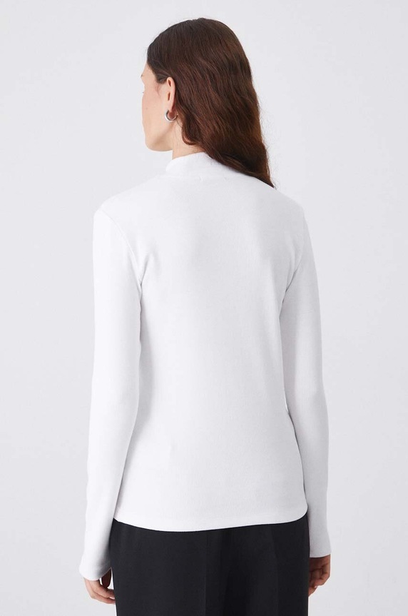 Odzież Longsleeve damski prążkowany kolor beżowy RW24-BUD051 beżowy