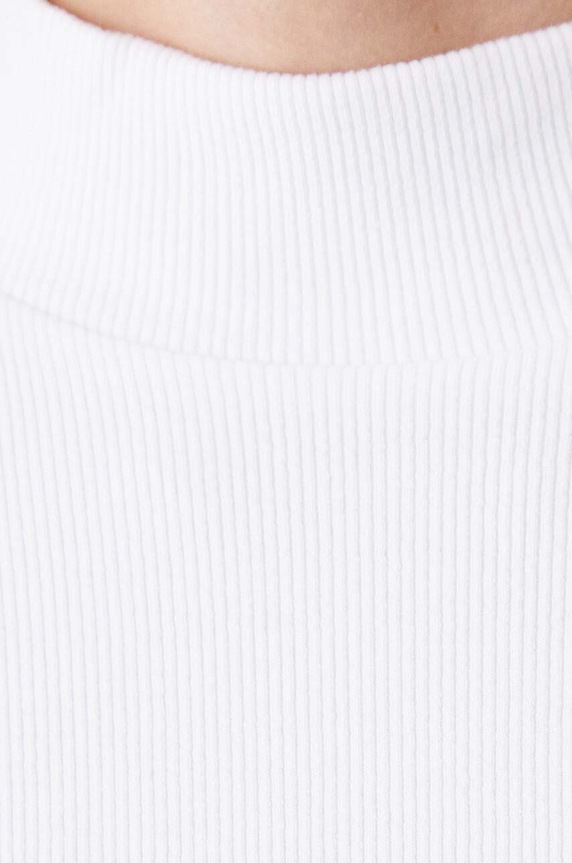 Longsleeve damski prążkowany kolor beżowy RW24-BUD051 beżowy