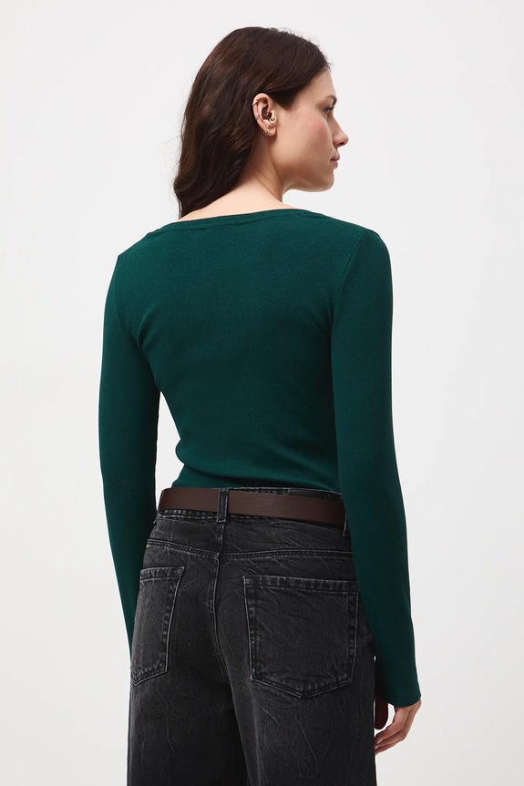 Oblečení Tričko s dlouhým rukávem dámské s pruhy RW24-BUD061 zelená