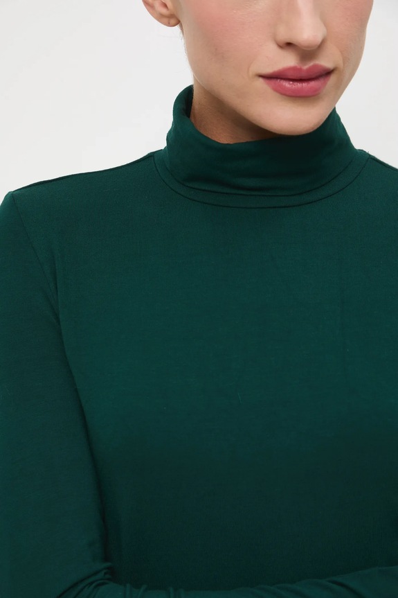 Longsleeve damski gładki RW24-BUD071 zielony