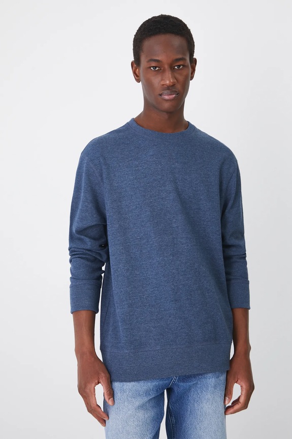 Tričko s dlouhým rukávem modrá barva regular modrá RW24-BUM051