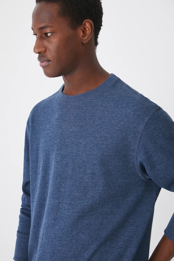 Tričko s dlouhým rukávem modrá barva modrá RW24-BUM051