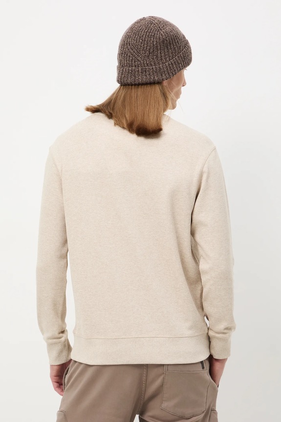 Odzież Longsleeve męski z fakturą kolor beżowy RW24-BUM051 beżowy