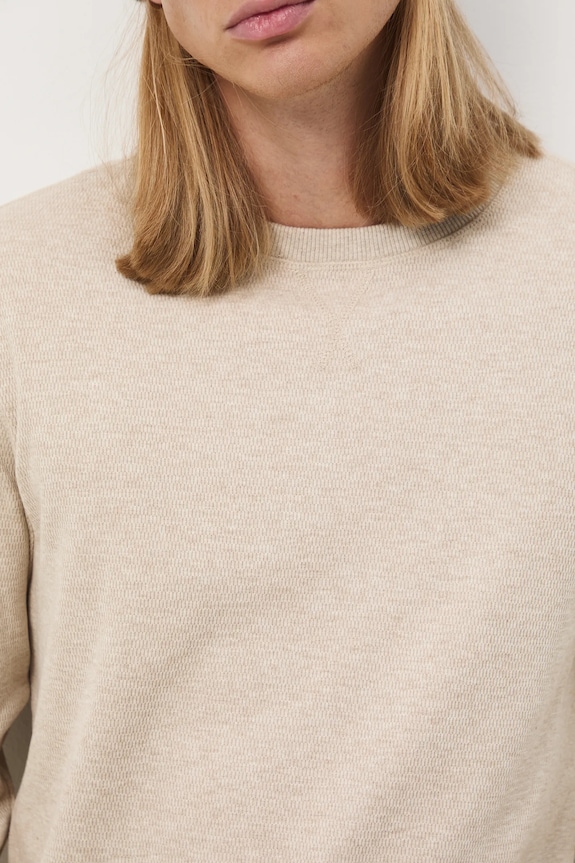 Longsleeve męski z fakturą kolor beżowy RW24-BUM051 beżowy