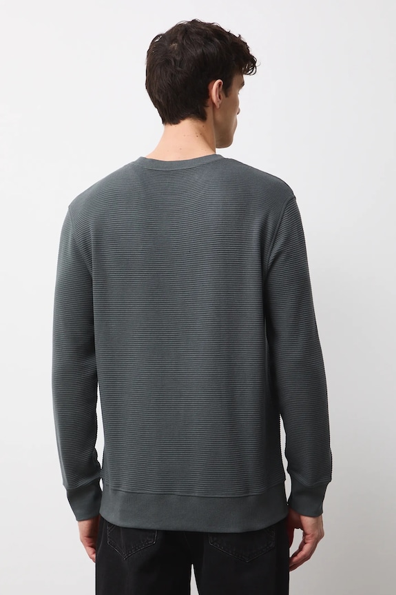 Odzież Longsleeve męski prążkowany kolor zielony RW24-BUM061 zielony