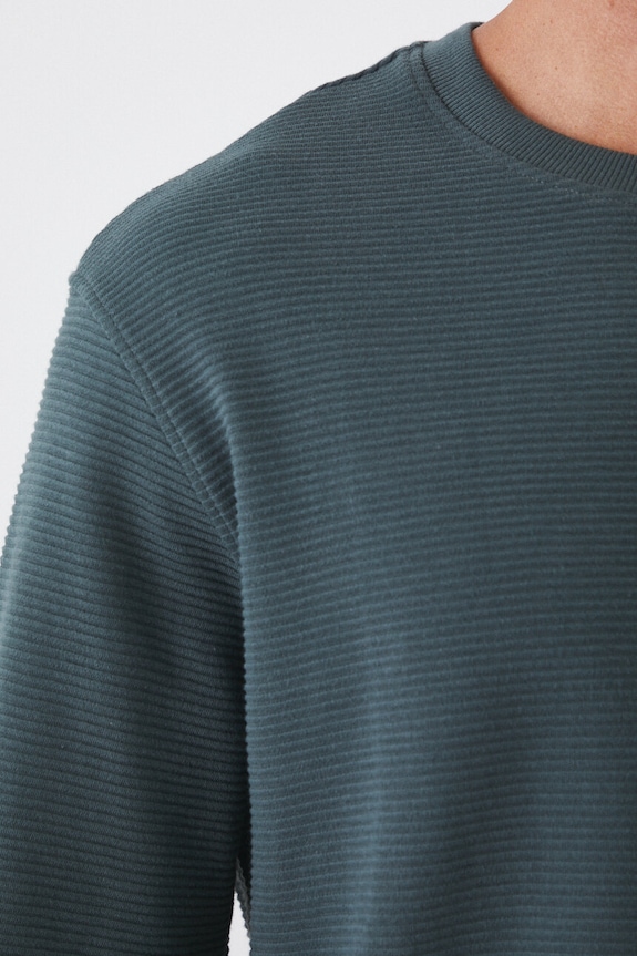 Longsleeve męski prążkowany kolor zielony RW24-BUM061