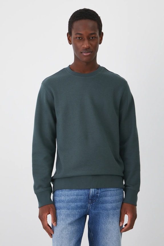 Longsleeve męski prążkowany gładkie zielony RW24-BUM061