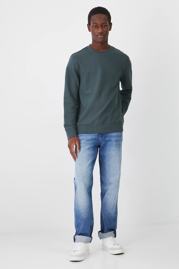 Longsleeve męski prążkowany RW24-BUM061 zielony RW24