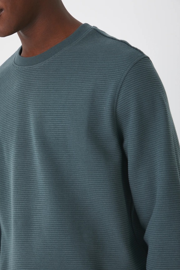 Longsleeve męski prążkowany RW24-BUM061 zielony