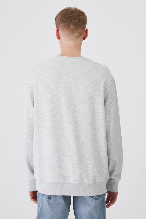 Oblečení Tričko s dlouhým rukávem pánské se strukturou šedá barva RW24-BUM700 šedá