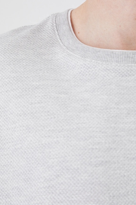 Tričko s dlouhým rukávem pánské se strukturou šedá barva RW24-BUM700 šedá