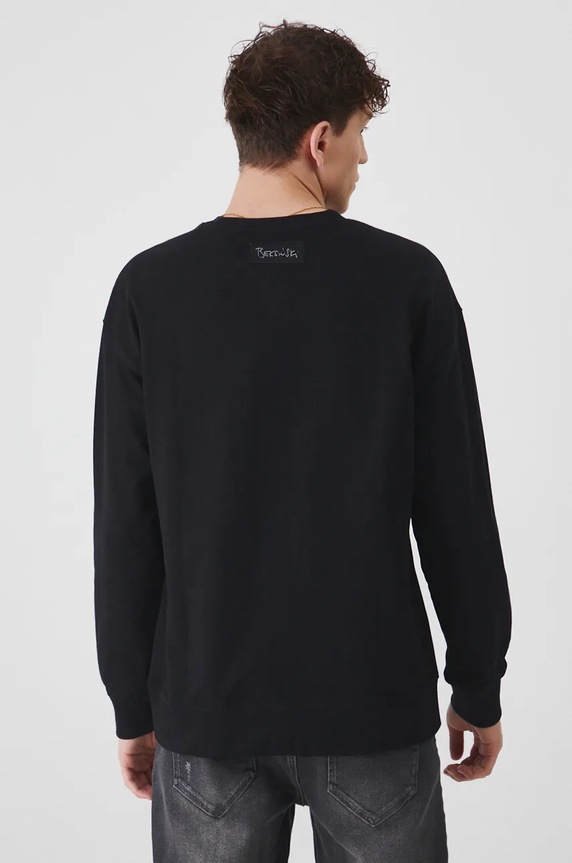 Odzież Longsleeve męski z kolekcji Zdzisław Beksiński x Medicine kolor czarny RW24-BUM850 czarny
