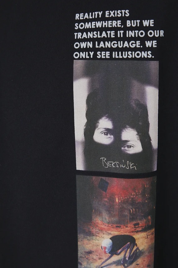 Longsleeve męski z kolekcji Zdzisław Beksiński x Medicine kolor czarny RW24-BUM850 czarny