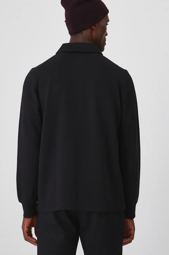 Odzież Longsleeve męski z fakturą kolor czarny RW24-BUMA10 czarny