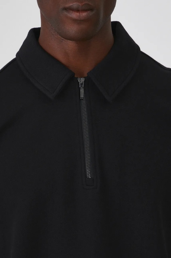 Longsleeve męski z fakturą kolor czarny RW24-BUMA10 czarny