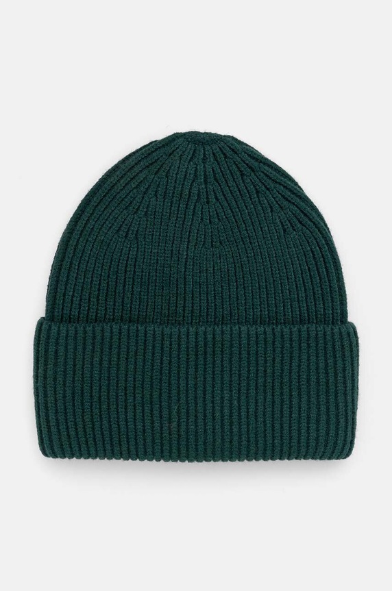 Czapka damska beanie prążkowana kolor zielony średniej grubości turkusowy RW24-CAD051