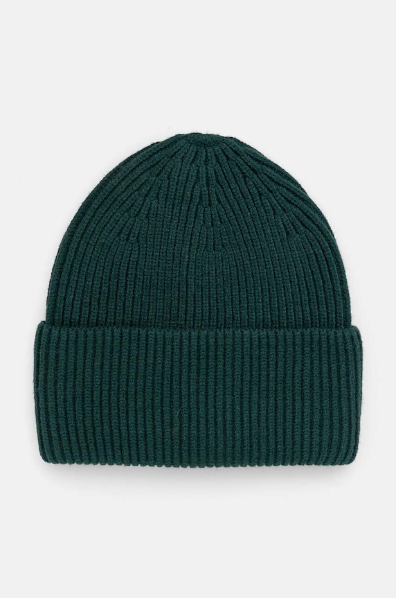 Czapka damska beanie prążkowana kolor zielony średniej grubości turkusowy RW24-CAD051