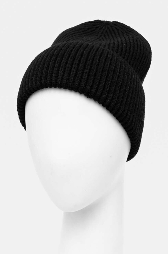 Akcesoria Czapka damska beanie prążkowana kolor czarny RW24-CAD051 czarny