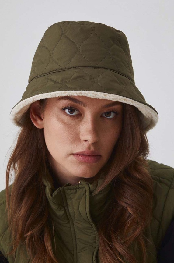 Kapelusz damski typu bucket hat dwustronny kolor zielony pozostałe zielony RW24-CAD402