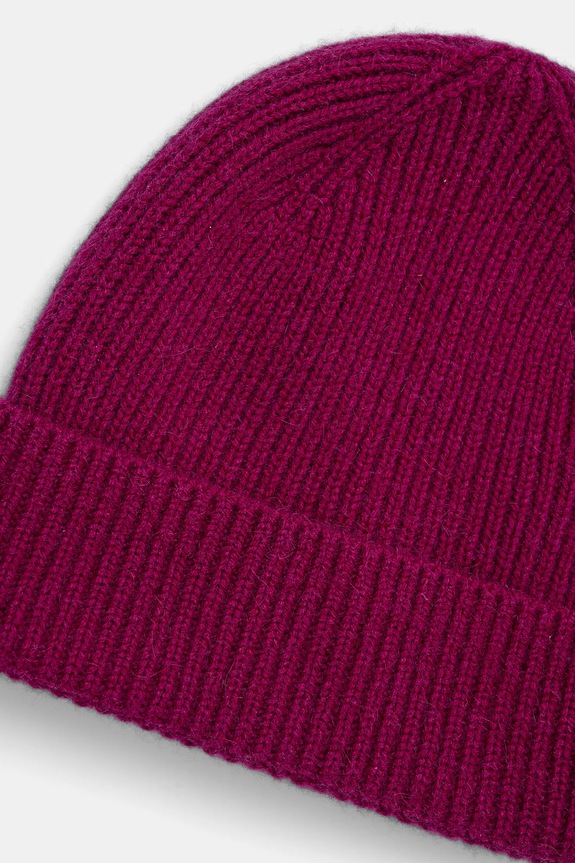 Czapka z kaszmiru beanie kolor różowy RW24-CAD800 różowy