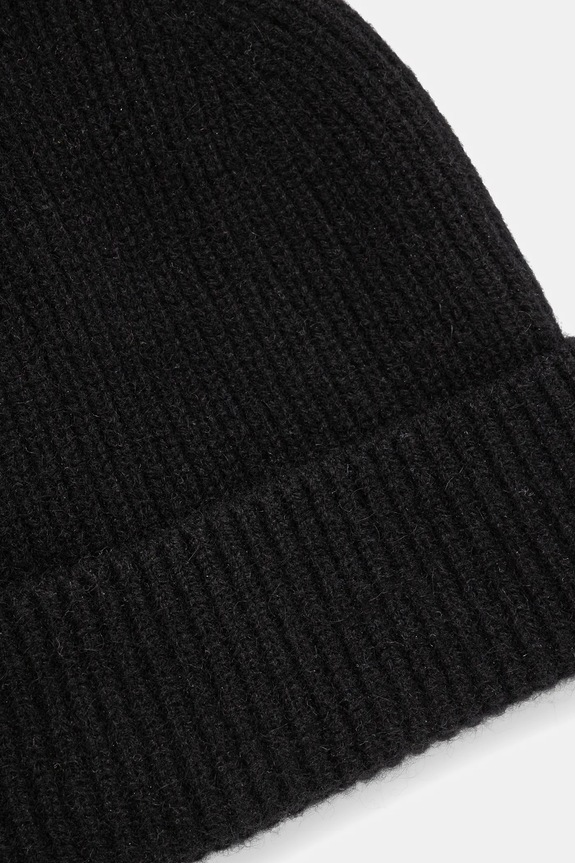 Czapka z kaszmiru beanie kolor czarny czarny RW24-CAD800