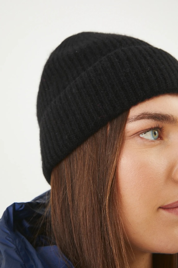 Czapka z kaszmiru beanie kolor czarny RW24-CAD800 czarny