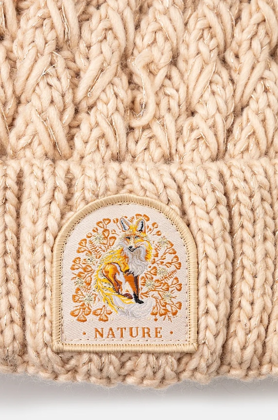 Czapka damska beanie z pomponem kolor beżowy RW24-CAD804 beżowy RW24
