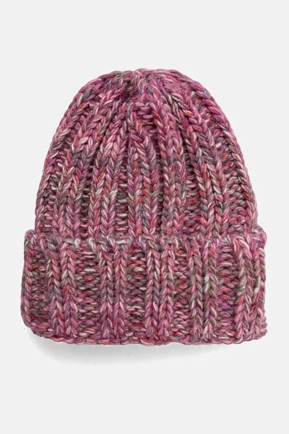 Czapka z domieszką wełny damska beanie kolor różowy RW24-CAD902 różowy RW24