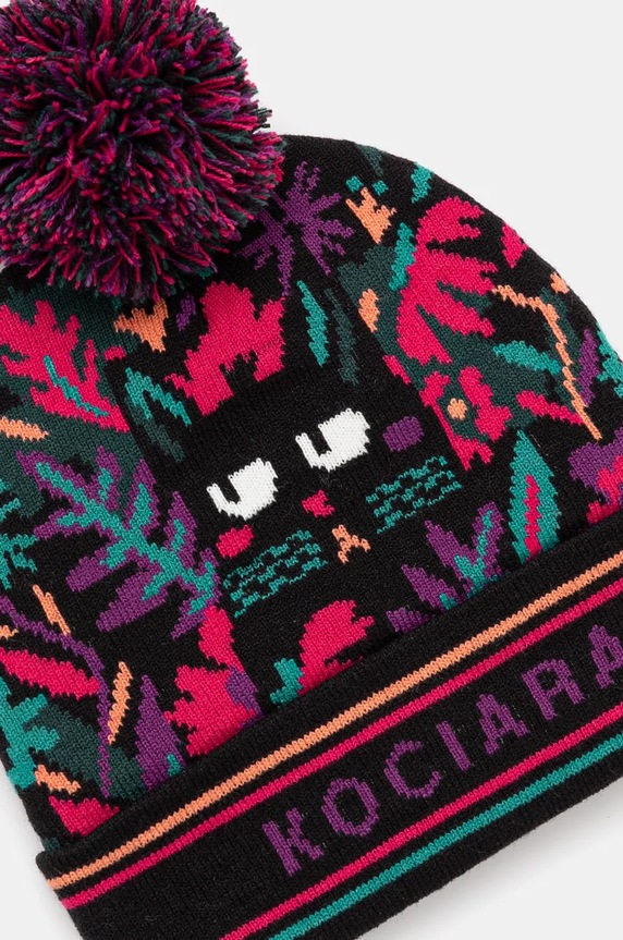 Akcesoria Czapka damska beanie z pomponem kolor multicolor RW24-CAD903 multicolor