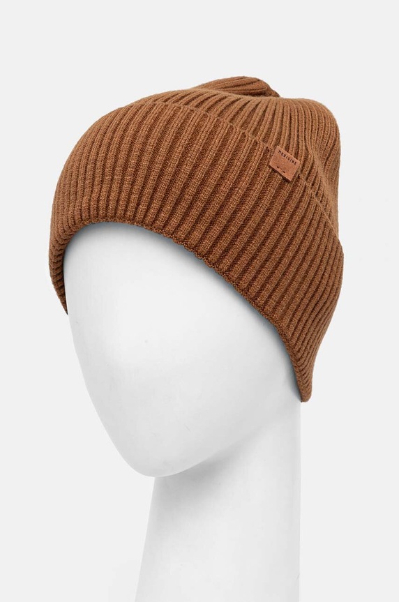 Czapka męska beanie prążkowana kolor brązowy brązowy RW24-CAM050