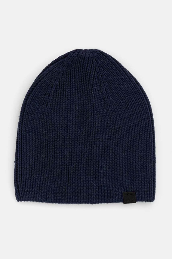 Czapka męska beanie prążkowana kolor granatowy średniej grubości granatowy RW24-CAM051