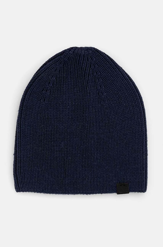 Czapka męska beanie prążkowana kolor granatowy średniej grubości granatowy RW24-CAM051