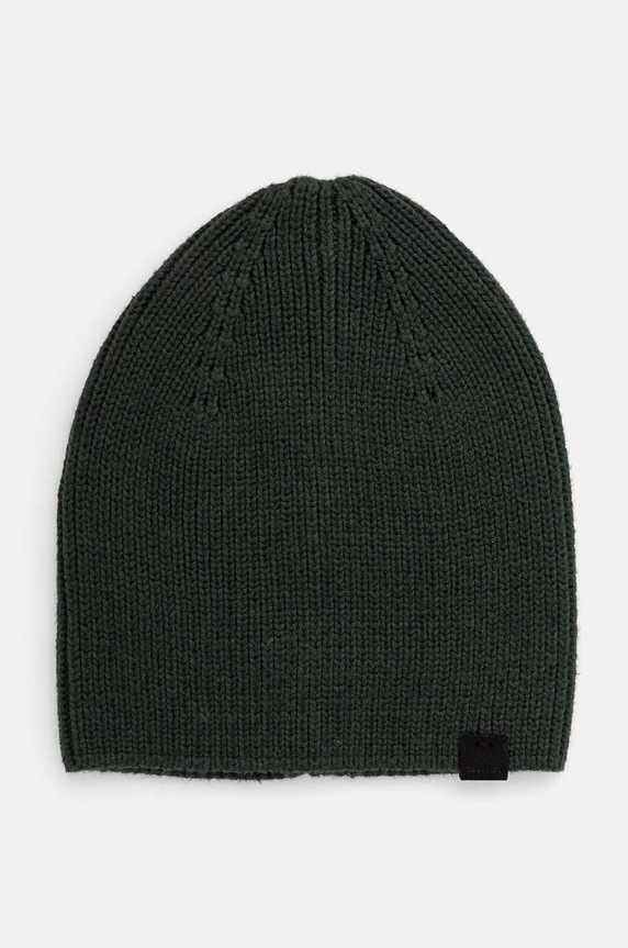 Czapka męska beanie prążkowana kolor zielony średniej grubości zielony RW24-CAM051
