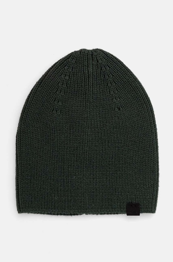Czapka męska beanie prążkowana kolor zielony średniej grubości zielony RW24-CAM051