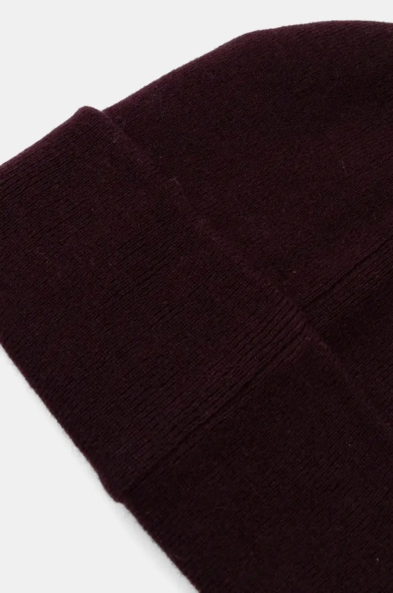 Akcesoria Czapka z domieszką wełny męski beanie kolor bordowy RW24-CAM060 bordowy