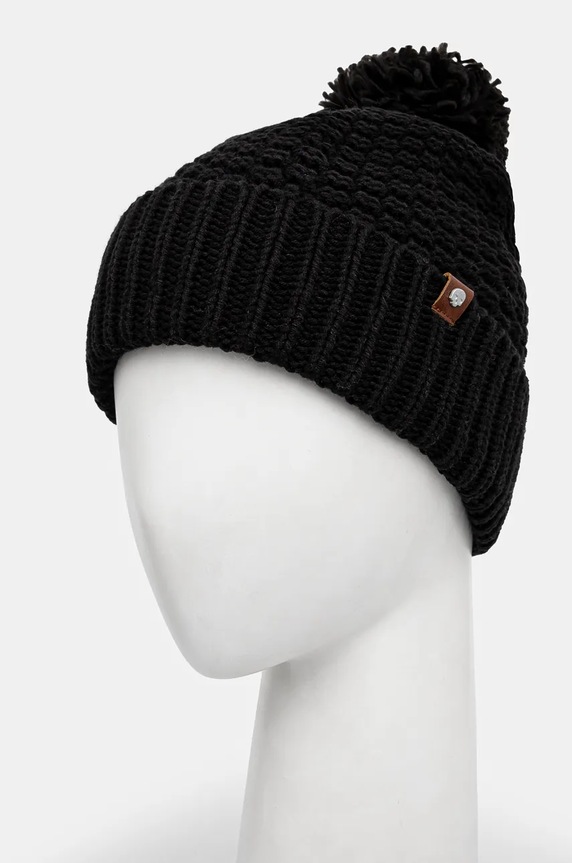 Akcesoria Czapka męska beanie z pomponem kolor czarny RW24-CAM810 czarny