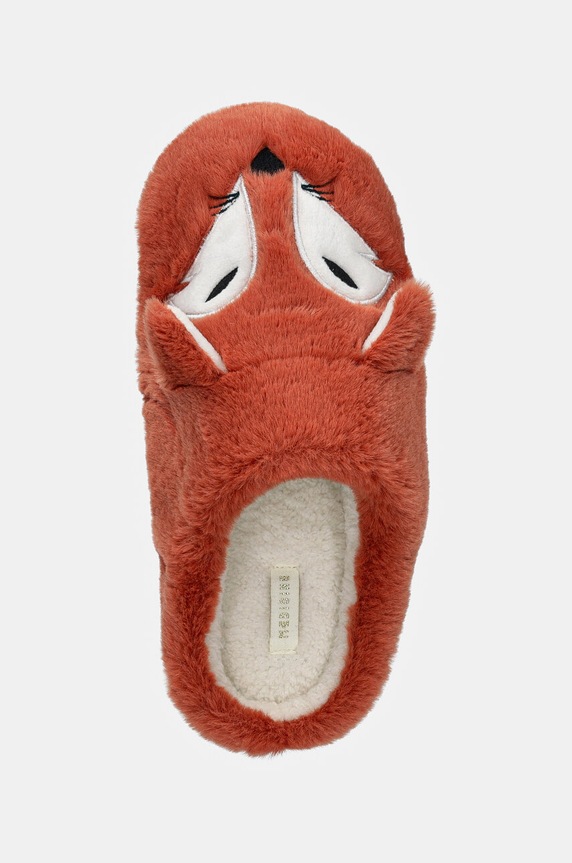 Papuče dámske z imitácie kožušiny oranžová farba RW24-KAD802 oranžová