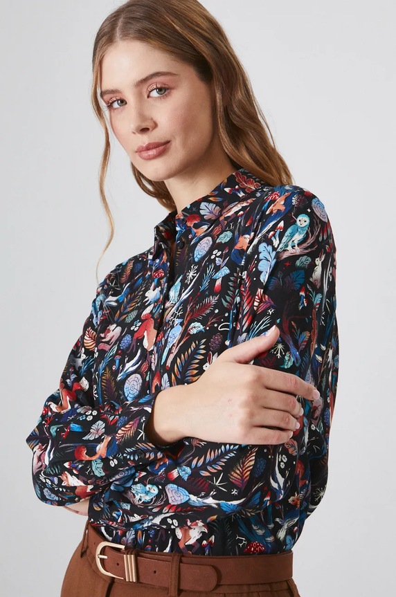 Koszula damska regular wzorzysta kolor multicolor multicolor RW24-KDD090