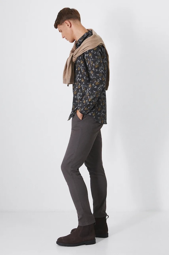 Koszula męska z kołnierzykiem klasycznym wzorzysta kolor multicolor RW24-KDM097 multicolor RW24